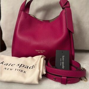 Kate Spade New York Knott Medium Pebbled Leather Crossbody Bag Pink Gold